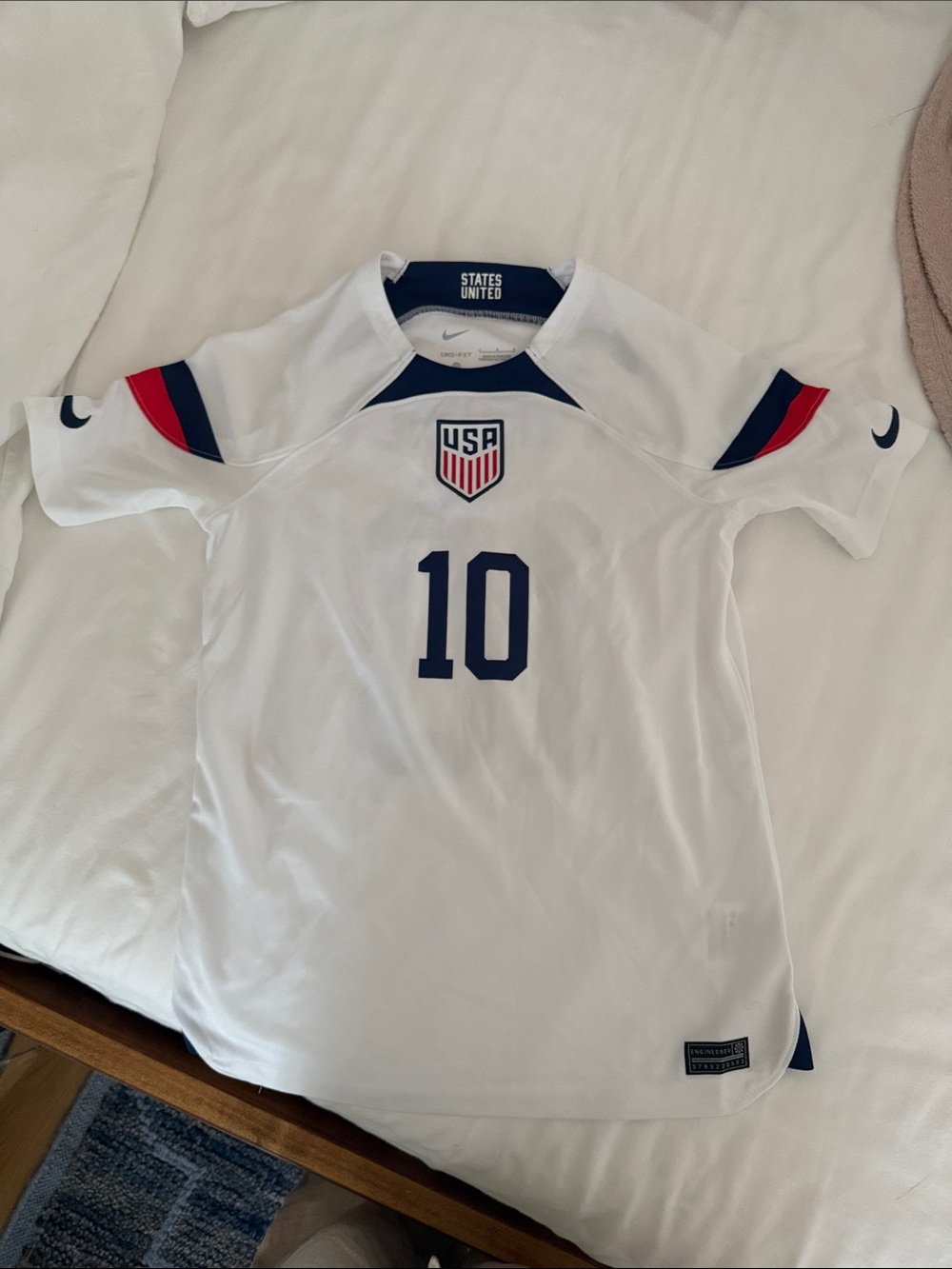 Nike Kids USA White Navy #10 Soccer Jersey